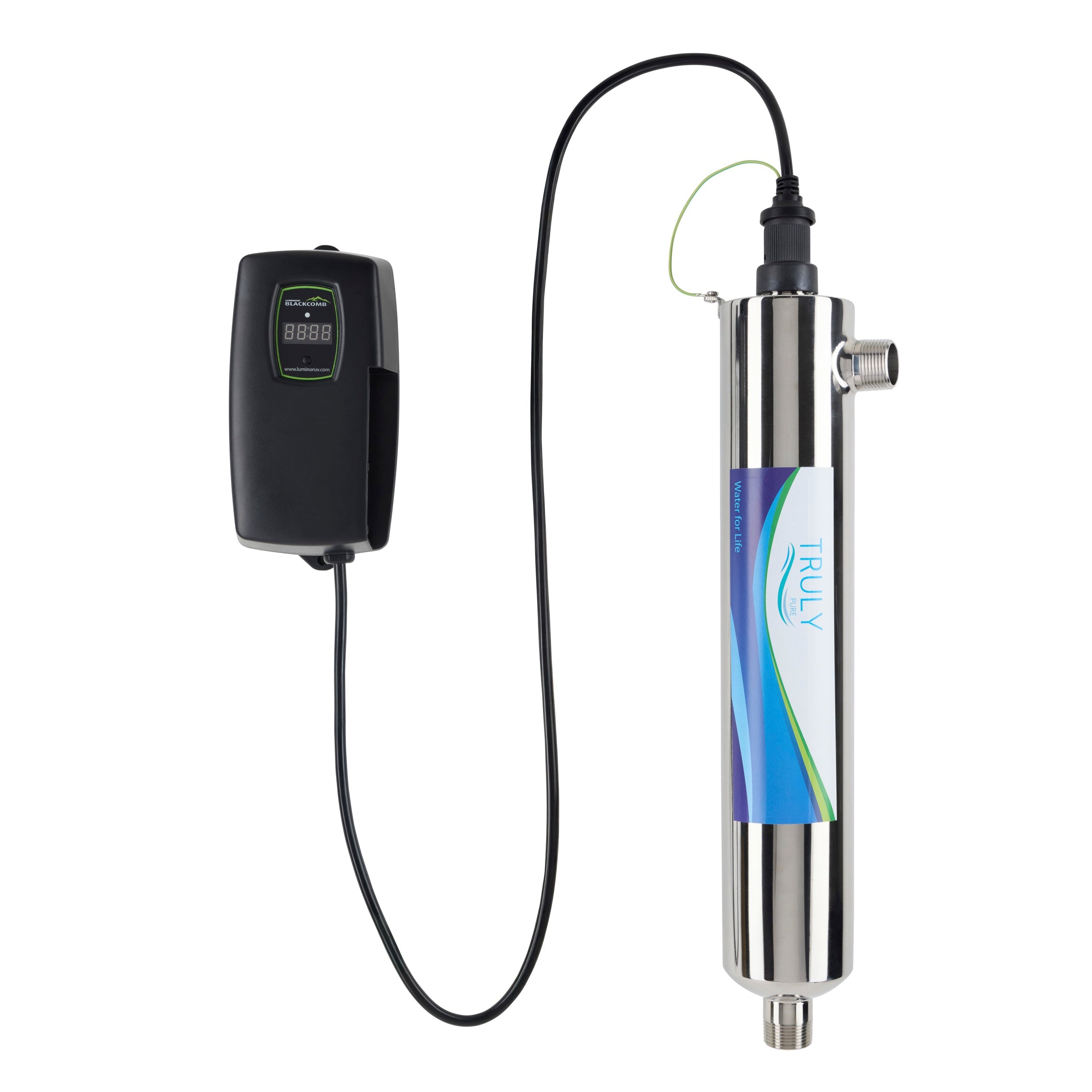 Truly Pure 15 GPM UV system for whole house water disinfection, compatible with Luminor LBC4-151 to neutralize bacteria, viruses, and microorganisms