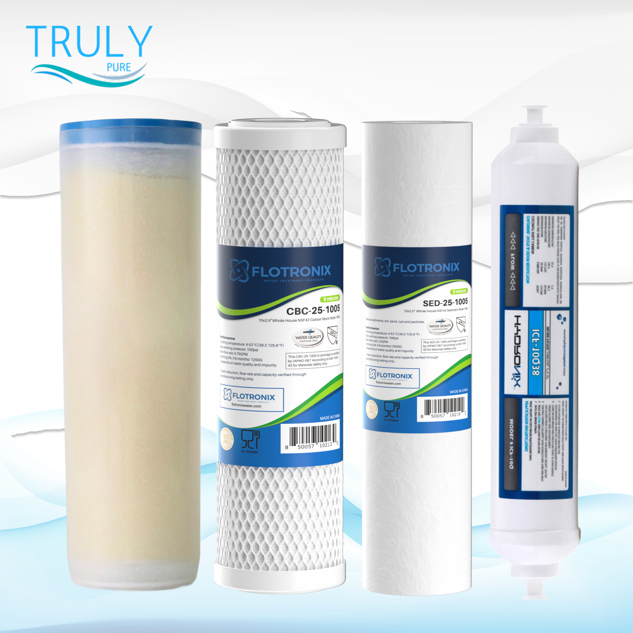 5-stage reverse osmosis filter kit with sediment, carbon block, PFAS carbon, and post-carbon inline filters for home drinking water systems